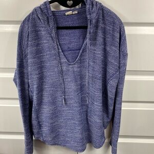 Roxy Poncho Hoodie Women's Beach Surf Sand Boho Oversized Medium Blue